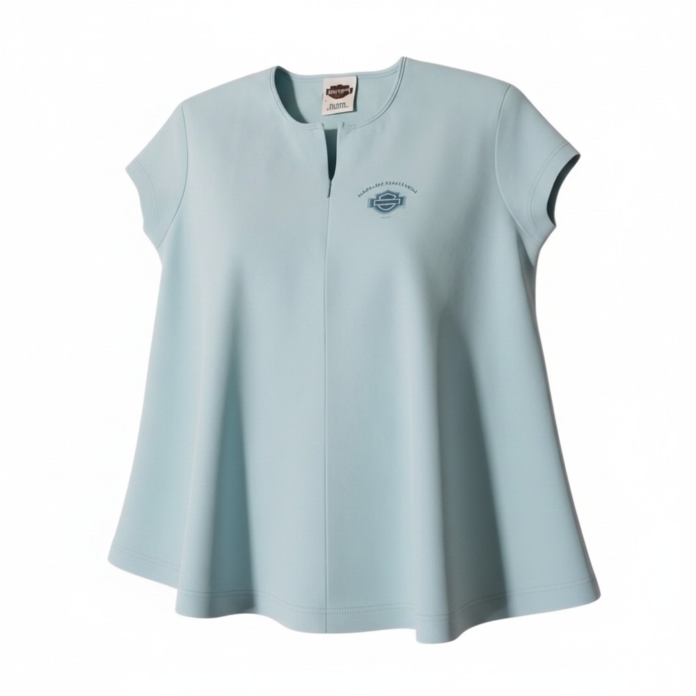 Harley Davidson Baby Blue Zip Sleeveless shirt XL Gettysburg women's